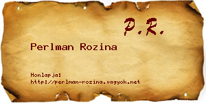 Perlman Rozina névjegykártya